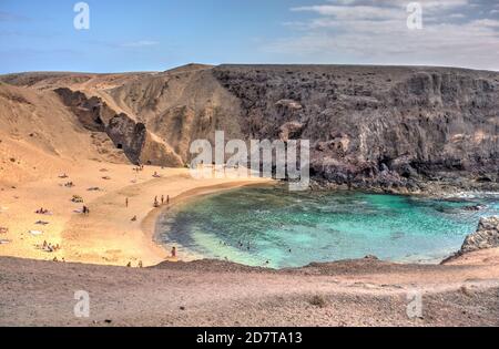 Playa del Papagayo, Lanzarote, HDR Image Stock Photo