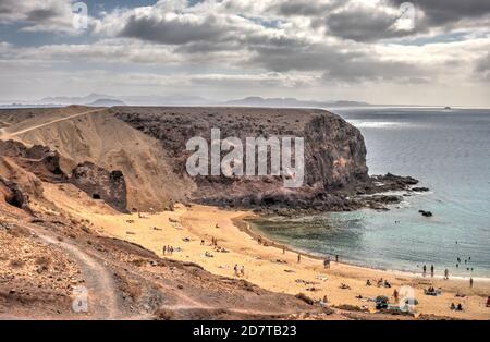 Playa del Papagayo, Lanzarote, HDR Image Stock Photo