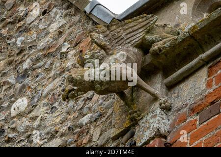 Griffin atop St Mary Huntingfield Church, Suffolk, England Stock Photo
