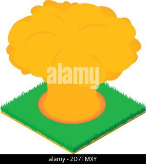 Nuclear explosion icon. Isometric illustration of nuclear explosion vector icon for web Stock Vector