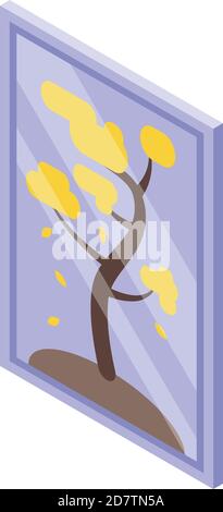 Cozy home wall picture icon. Isometric of cozy home wall picture vector icon for web design isolated on white background Stock Vector