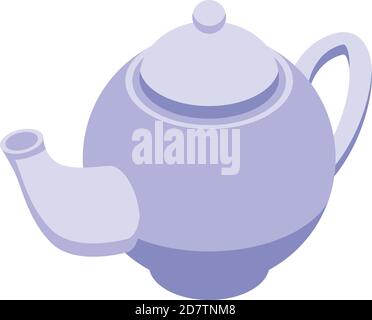 Porcelain tea pot icon. Isometric of porcelain tea pot vector icon for web design isolated on white background Stock Vector