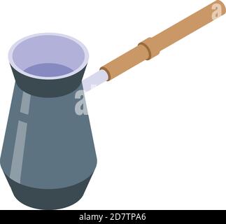 Coffee turkish pot icon. Isometric of coffee turkish pot vector icon for web design isolated on white background Stock Vector