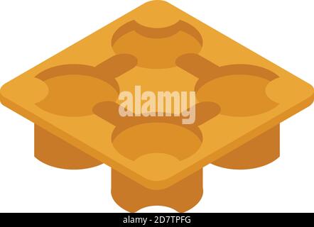 Coffee to go box icon. Isometric of coffee to go box vector icon for web design isolated on white background Stock Vector