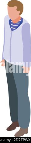 Fisherman icon. Isometric of fisherman vector icon for web design isolated on white background Stock Vector