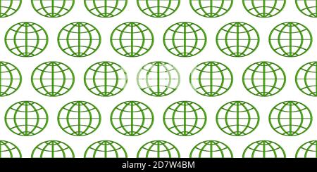 Seamless pattern of the abstract contour globes Stock Vector