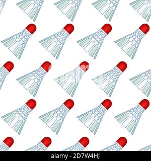 Seamless pattern of the abstract badminton shuttlecocks Stock Vector