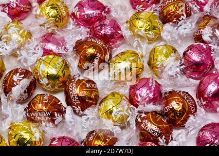 Assortment of Lindt Lindor Truffles Stock Photo