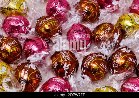 Assortment of Lindt Lindor Truffles Stock Photo