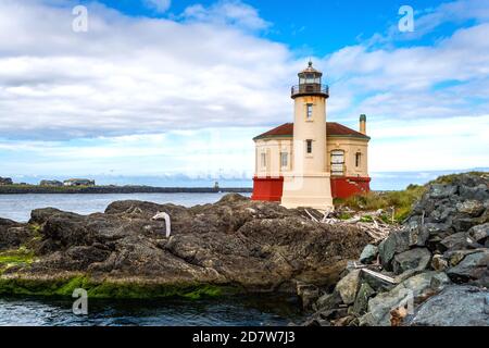 Coquille River Lighthouse, Oregon-USA Stock Photo