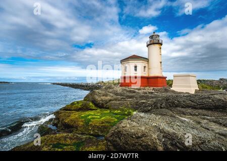 Coquille River Lighthouse, Oregon-USA Stock Photo