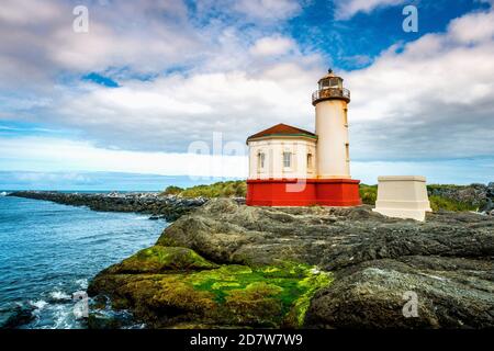 Coquille River Lighthouse, Oregon-USA Stock Photo