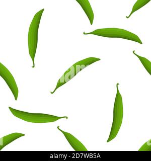 Illustration on theme of bright pattern green peas, vegetable pod for seal. Vegetable pattern consisting of beautiful green peas, many light pod. Simp Stock Vector