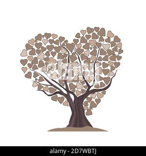 tree made of hearts Stock Vector