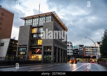 Chanel luxury clothing store at night in Hamburg, Germany Stock Photo