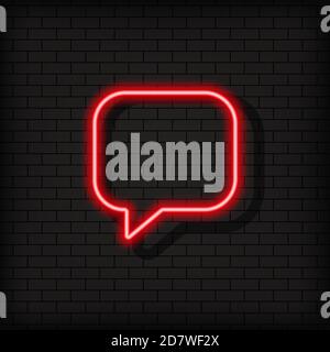 Dialogue neon icon. Comment sign. Social media user. Vector on isolated black background. EPS 10 Stock Vector