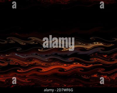 Abstract illustration of colored waves on a black background. Stock Photo