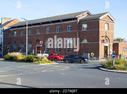 23 October 2020 The large red brick built Royal Mail Post Office building on Main Street in Bangor County Down Northern Ireland on a bright sunny afte Stock Photo