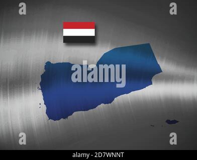 Flag in map of Yemen Stock Photo - Alamy