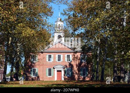 The historic colonial era Chowan County Courthouse in Edenton, North Carolina was built in 1767. Stock Photo