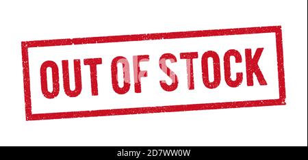 Vector illustration of the word Out Of Stock red ink stamp Stock Vector
