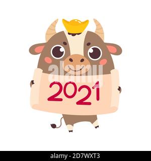 Happy Chinese new year greeting card 2021 Stock Vector