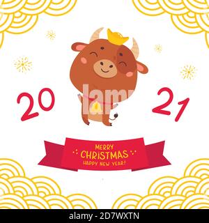 Happy Chinese new year greeting card 2021 Stock Vector