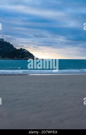 A view to 'La Contxa' beach in San Sebastian, Spain Stock Photo