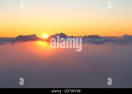 Mount Haleakala Sunrise in Maui, Hawaii-USA Stock Photo