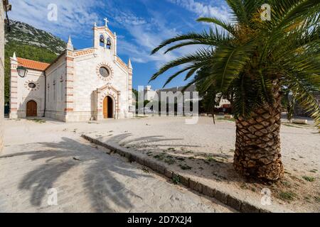 St Blaise church in small town Ston on peninsula Peljesac, Dalamtia, Croatia Stock Photo