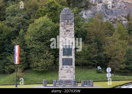 Monument to Croatian national anthem in village Risvica, Zagorje, Croatia Stock Photo