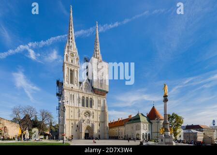 The Cathedral of Assumption of the Blessed Virgin Mary in Zagreb, Croatia Stock Photo