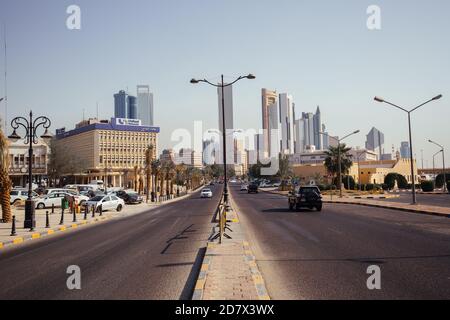 KUWAIT; - August 03; 2017: Kuwait city street urban Stock Photo