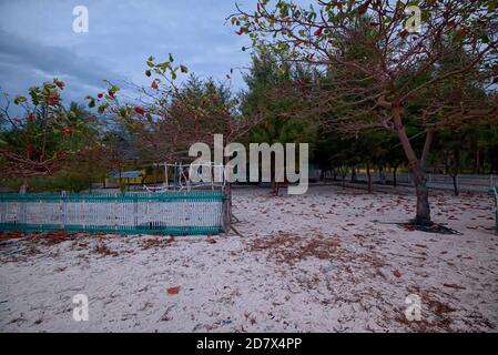 The beach of Jinato Island, one of the 21 islands in Taka Bonerate National Park  Taken @Taka Bonerate, South Sulawesi, Indonesia Stock Photo