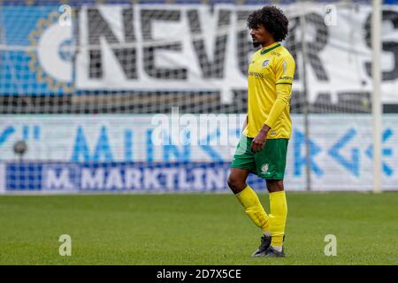 SITTARD, NETHERLANDS - OCTOBER 25: Samuel Moutoussamy after defeat during the Dutch Eredivisie match between Fortuna Sittard and FC Groningen at Fortuna Sittard Stadium on October 25, 2020 in Sittard, The Netherlands (Photo by Broer vd Boom/Orange Pictures) Stock Photo