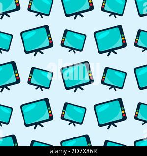 television seamless pattern vector illustration background Stock Vector