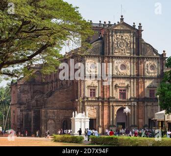 Basilica of Bom Jesus or Borea Jezuchi Bajilika in Old Goa, India. Stock Photo