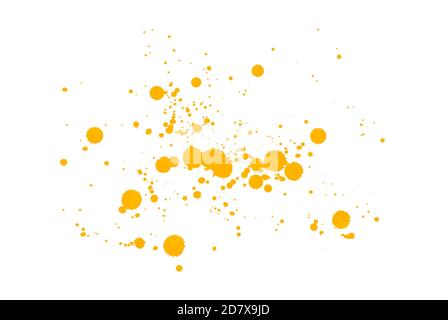 Yellow paint splatter brush for painting. Beautiful abstract paint splash brush Stock Photo