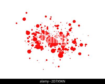 Beautiful red blood splash brush isolated on white Stock Photo