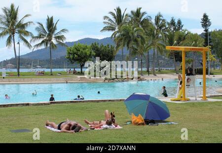 Lagoon at Airlie Beach, Whitsunday Coast, Queensland, Australia. Stock Photo