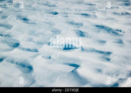 Winter white snowy background with fresh snow drifts Stock Photo