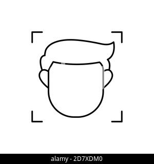 face recognition single isolated icon with line or outline style Stock Vector