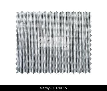 Grey fabric swatch sample isolated on white background Stock Photo
