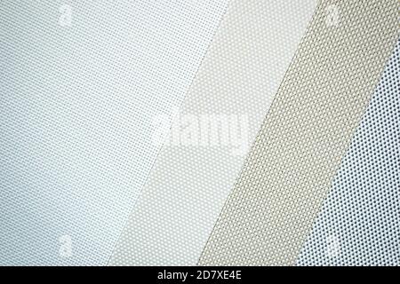 Light natural fabric samples background. Selective focus Stock Photo