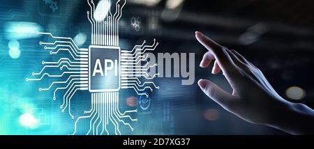 API - Application Programming Interface, software development tool, information technology and business concept Stock Photo