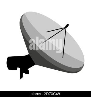 Isometric satellite dish for receiving television channels isolated on white. TV antenna. Vector EPS10. Stock Vector