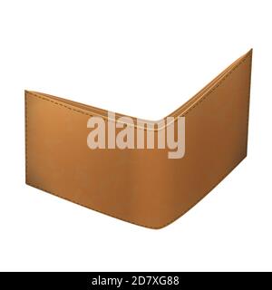 Realistic brown leather wallet open isolated on white. Vector EPS10. Stock Vector