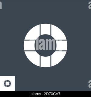 Lifebuoy related vector glyph icon. Stock Vector
