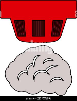 Smoke Sensor Icon. Editable Outline With Color Fill Design. Vector Illustration. Stock Vector