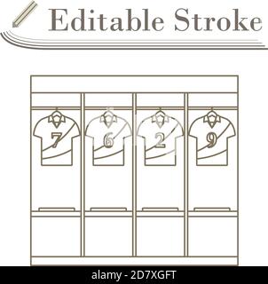 Locker Room Icon. Editable Stroke Simple Design. Vector Illustration. Stock Vector